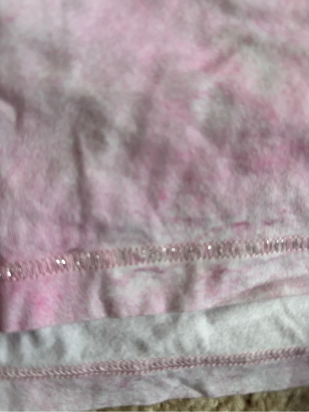 CHANEL Pink Tie-Dye Short Sleeve Logo Tee L